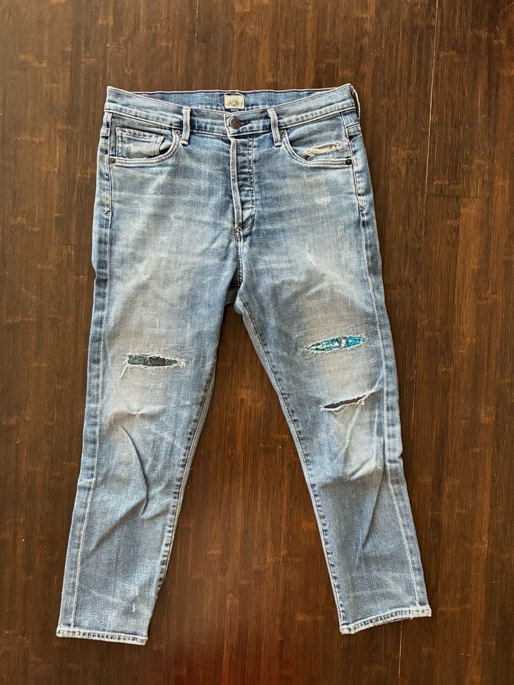 Free People x Citizens Of Humanity Corey Crop Slouchy Slim Distressed Jeans 24